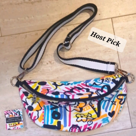 Brighton Handbags - New Brighton Graffiti Love Versatile Crossbody Belt Bag